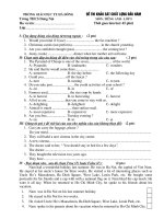 Đề thi KSCL đầu năm 6,7,8,9