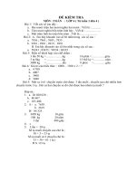 Bộ đề và đáp án khảo sát môn Toán lớp 4