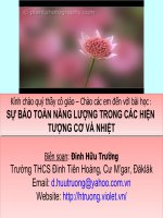 Tiết 31-Bài 27: SỰ BẢO TOÀN NĂNG LƯỢNG...