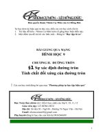 (Hình học 9  Chường II: Đường tròn) Bài giảng: Sự xác định đường tròn tính chất đối xứng của đường tròn 