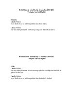 Địa lý 12: Đề thi - Đáp án KSĐN 2010-2011