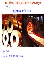 Tiết 54: Hợp kim sắt (thi GVDG)