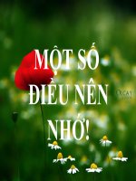 Những điều nên nhớ