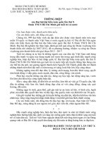 THÔNG ĐIỆP của Đại hội đại biểu toàn quốc lần thứ X Đoàn TNCS Hồ Chí Minh gửi tuổi trẻ cả nước