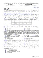 Đề thi thử Đại học Nâng cao