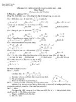 Đề+ĐA thi khảo sát chất lượng đầu năm