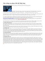 CÁC CÔNG CỤ PHỤC HỒI DỮ LIỆU