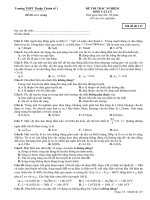 ĐỀ THI TRẮC NGHIỆM MÔN VẬT LÝ Trường THPT Thuận Thành số 1
