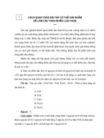 Hướng dẫn giải nhanh các bài tập trắc nghiệm