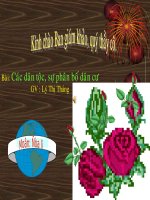 Các dân tộc, sự phân bố dân cư