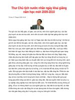 Thư Chủ Tịch Nước gởi Ngành GD, ngày khai giảng