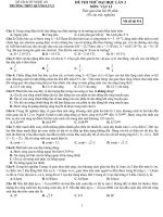 ĐỀ THI THỬ ĐẠI HỌC LẦN 2 MÔN VẬT LÍ TRƯỜNG THPT QUỲNH LƯU 2