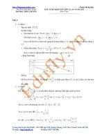 ĐÁP ÁN ĐỀ KHẢO SÁT LỚP 12 LẦN 4 NĂM 2013 MÔN TOÁN