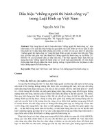 Dấu hiệu “chống người thi hành công vụ”  trong Luật Hình sự Việt Nam