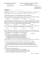 ĐỀ THI TUYỂN SINH CAO ĐẲNG NĂM 2010 Môn: VẬT LÍ; Khối A mã đề  681 