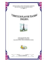 KẾ HOẠCH BỘ MÔN ENGLISH 8(J)