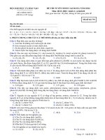 ĐỀ THI TUYỂN SINH CAO ĐẲNG NĂM 2012 Môn: HOÁ HỌC; Khối A và Khối B mã đề  791 