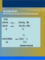 Bài 16: Tiết 22.VẬT LIỆU POLYME (Tiết 2)