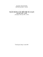 Câu hỏi tự luận Bác sỹ đa khoa Y1