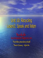 UNIT 10: Speak and listen