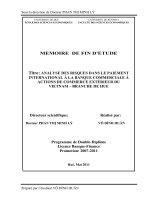 ANALYSE DES RISQUES DANS LE PAIEMENT INTERNATIONAL à LA BANQUE COMMERCIALE à ACTIONS DE COMMERCE EXTÉRIEUR DU 