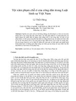 Tội xâm phạm chỗ ở của công dân trong Luật  hình sự Việt Nam