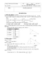 ĐỀ KIỂM TRA CHƯƠNG I HÌNH HỌC 9 - TIẾT 19 PPCT