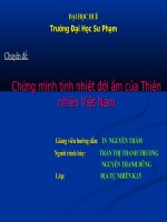 TÍNH NHIỆT ĐỚI CỦA THIÊN NHIÊN VIỆT NAM