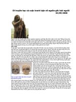 DI TRUYỀN HỌC VÀ CUỘC TRANH LUẬN VỀ NGUỒN GỐC LOÀI NGƯỜI