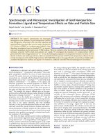 Spectroscopic and Microscopic Investigation of Gold NanoparticleFormation: Ligand and Temperature Effects on Rate and Particle Size