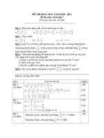 Đề thiKSCL Toán 7 đầu năm 2010-2011