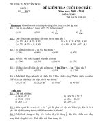 ĐỀ KIỂM TRA CUỐI NĂM 4 môn