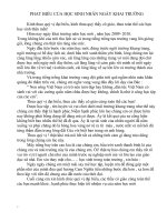 phát biểu của HS nhân ngày khai trường