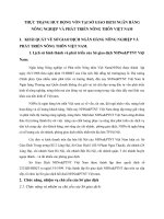 THỰC TRẠNG HUY ĐỘNG VỐN TẠI SỞ GIAO DỊCH NGÂN HÀNG NÔNG NGHIỆP VÀ PHÁT TRIỂN NÔNG THÔN VIỆT NAM