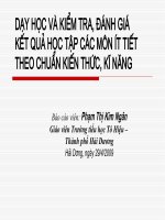 Dạy học và đánh giá theo chuẩn KTKN - Các môn ít tiết