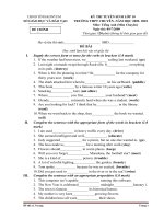 Đề tuyển sinh Chuyên lớp 10 môn tiếng Anh_Kontum_2009_2010