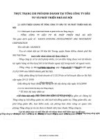 THỰC TRẠNG CHI PHÍ KINH DOANH TẠI TỔNG CÔNG TY ĐẦU TƯ VÀ PHÁT TRIỂN NHÀ HÀ NỘI