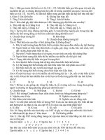 TRẮC NGHIỆM CHƯƠNG 1 LỚP 12