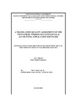A TRANSLATION QUALITY ASSESSMENT OF THE VIETNAMESE VERSION OF US FINANCIAL & ACCOUNTING APPLICATION SOFTWARE 