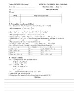 Kiểm tra Toán 8- lần 1-THCSTTKiên Lương 1