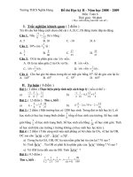 Đề thi Ki 2 toán 6 Năm học 2008 -2009