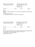 Vật Lý 10: Đề thi - Đáp án KSĐN 2010-2011