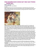 Kinh nghiệm soạn giảng hiệu quả