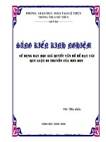 PP dạy định luạt MENDEN đạt hiệu quả