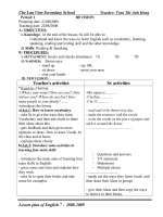 LESSON PLAN TRỌN BỘ NĂM HỌC 08-09