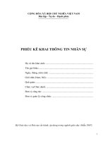 Phieu ke khai thong tin