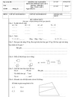 ĐE KTGIUA KỲ I -MÔN TOÁN-LỚP2-10-2011