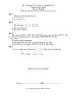 Đề thi KSCL học kỳ I