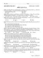 Đề kiểm tra chương dao động cơ