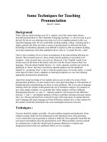 Some Techniques for Teaching Pronunciation